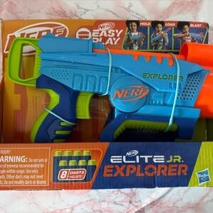 NERF Elite Jr Explorer Blaster - Blue and Orange